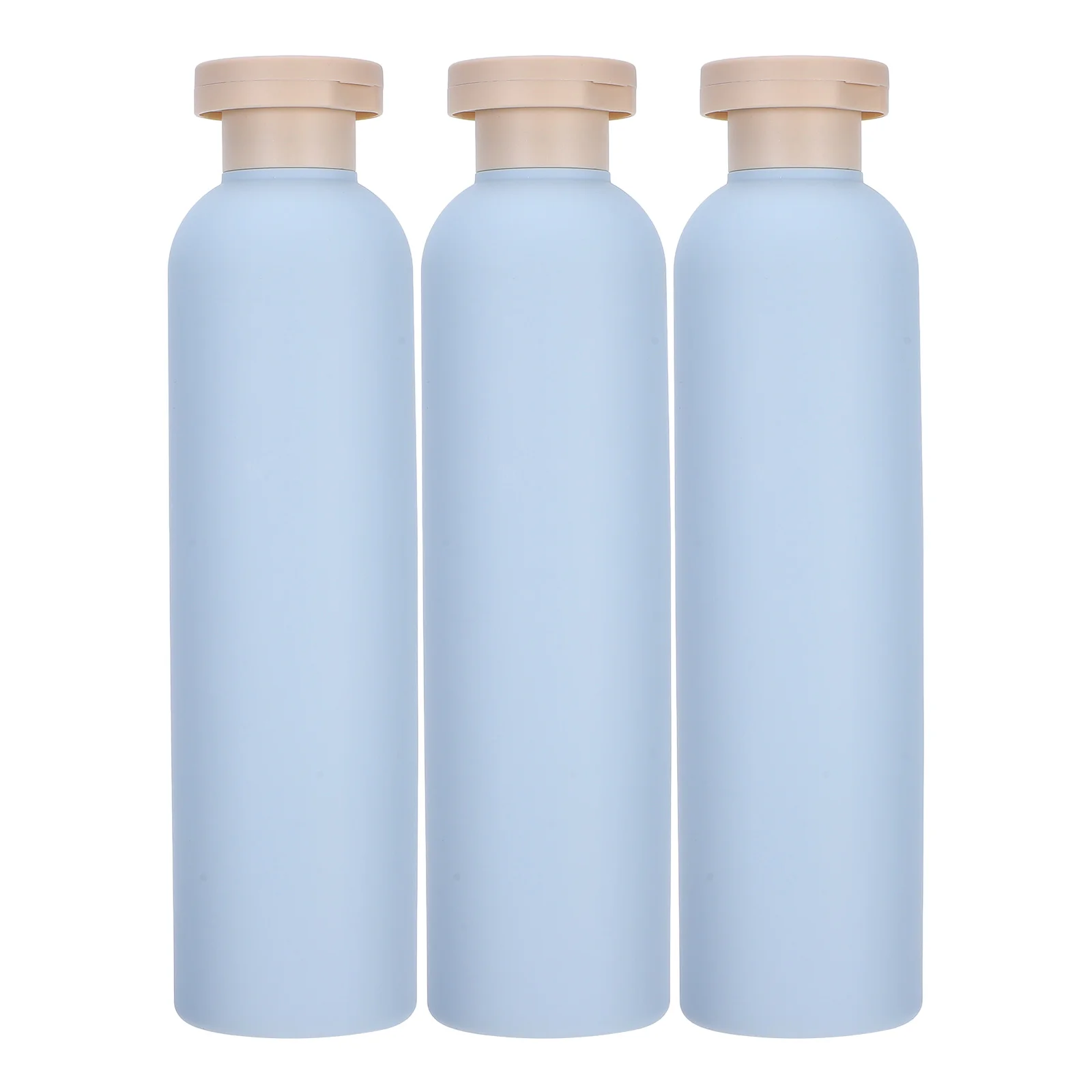 

3 Pcs Light Blue Flip-top Lotion Bottle 260ml Shower Gel Shampoo Empty and Conditioner Bottles Travel Dispenser Toiletry Cream