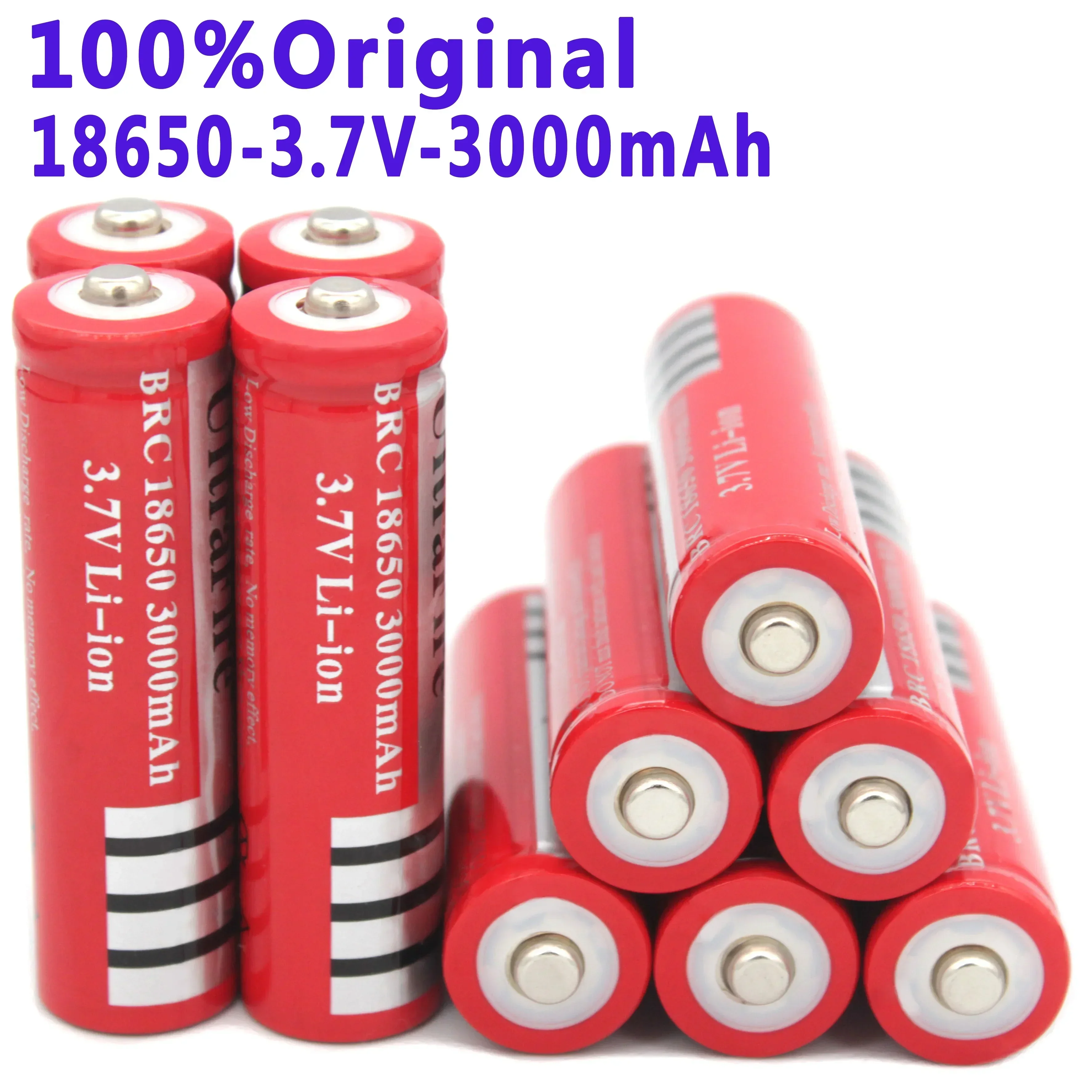 100%.Original.BRC18650.batería de.litio.3.7V.voltios.3000mah.recargable.de.Li-Ion para elbanco.de.potencia.linterna.