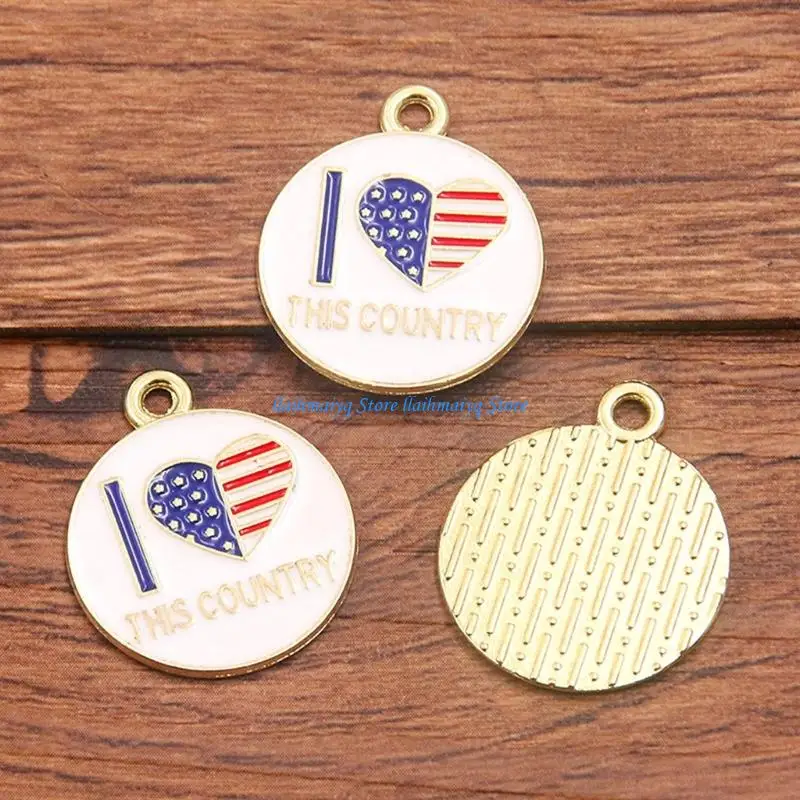 

573B Alloy Craft Charm Artistic Jewelry Component Independence Day Theme Necklace Making Accessory Suitable for Regular Use