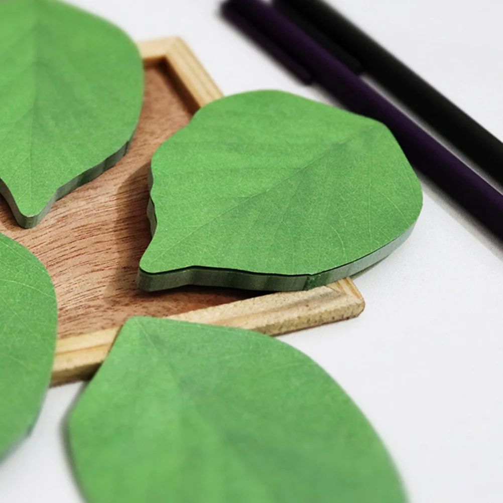 

1Set Simulation Leaf Note Stickers Green Color for Students Office Easy Stick Memo Pads Bookmark Reminder Stickers Eye Care