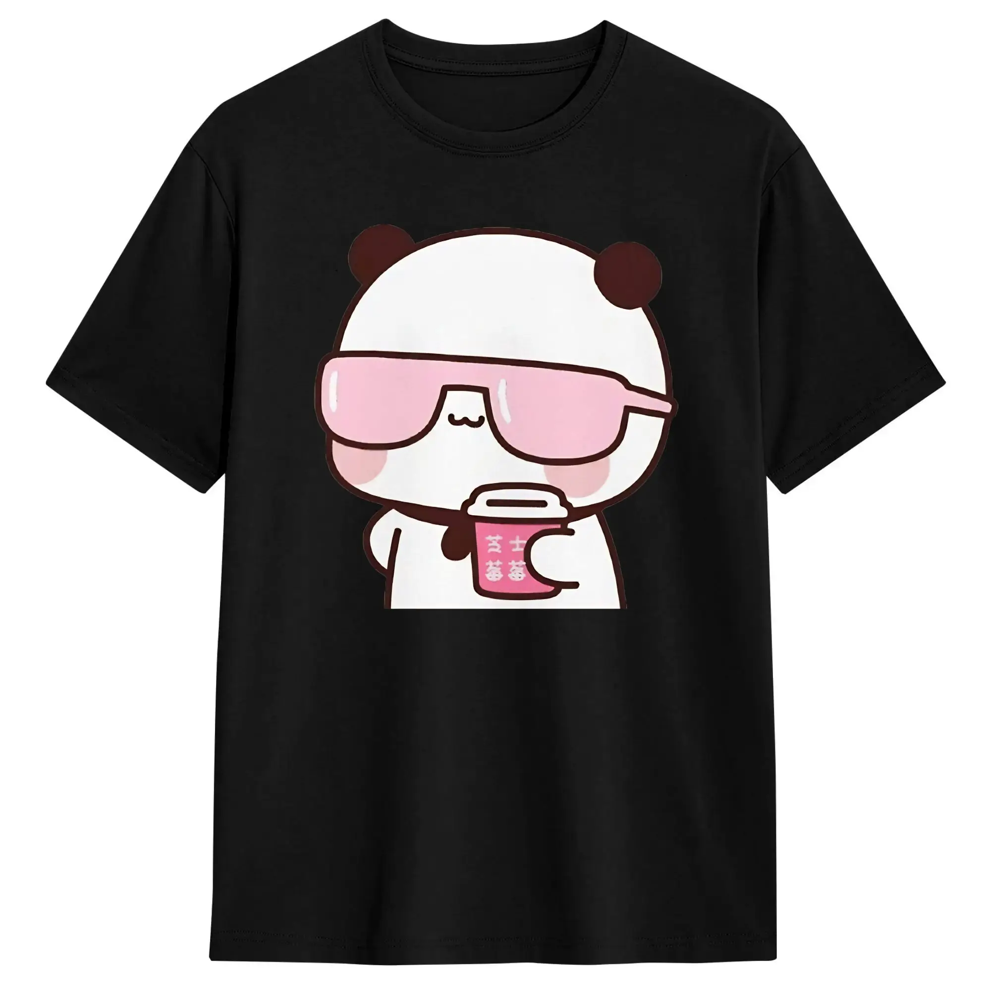 Streetwear T Shirt Summer Cute Bubu Is Watching Movie With Dudu T-Shirts  Pure Cotton Tee Shirt for Men's Y2K Short Sleeve Tops
