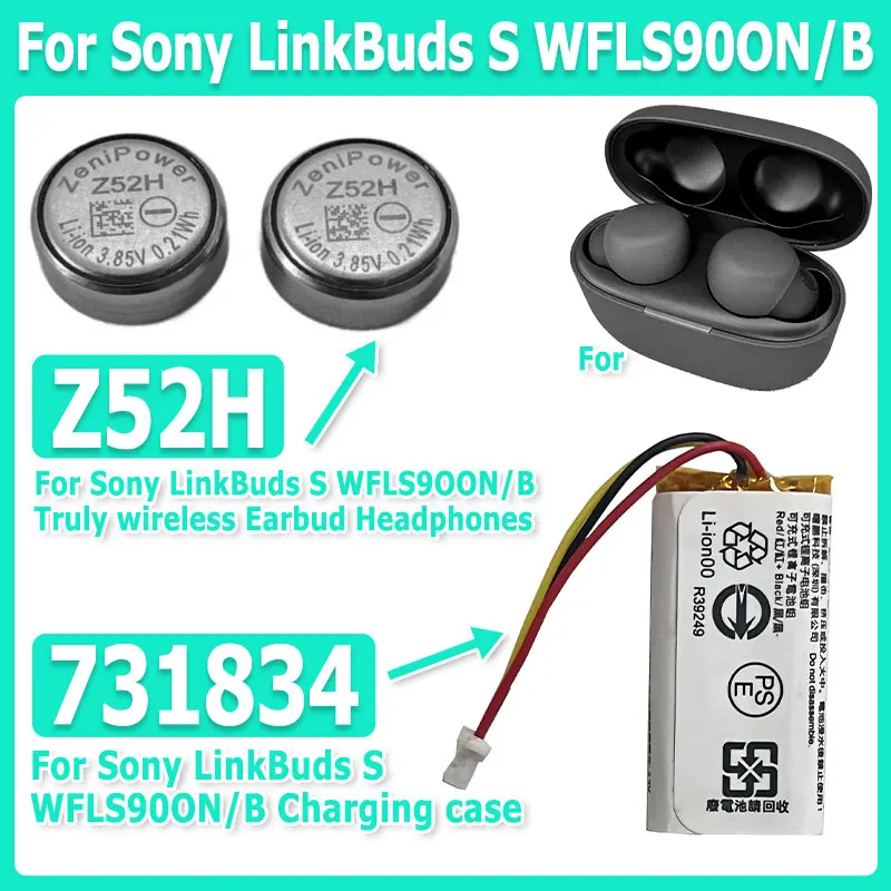 

Brand-New For ZeniPower Z52H 731834 Battery For Sony LinkBuds S WFLS900N/B Truly Wireless Earbud Headphones charging case+Tools