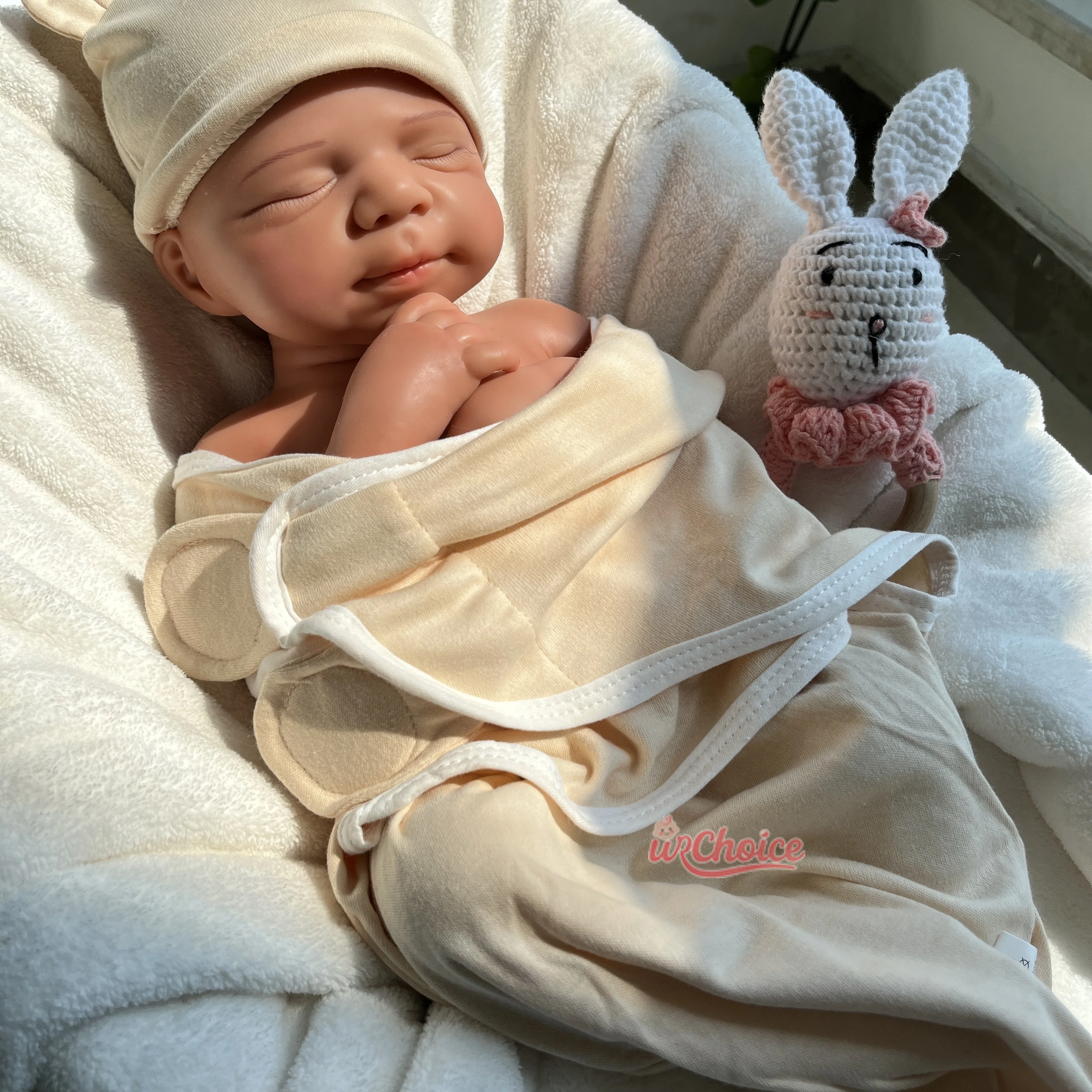 47cm Miękka, pełna silikonowa lalka Reborn 3D, leżąca na słońcu, cicho śpiąca, noworodek, dla uzdrawiania psychologicznego, prezent.