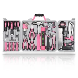 Tool Set General Household Toolkit with Toolbox Storage Case, Ladies Basic House DIY Tool Kit Set for Home Garage Office Use