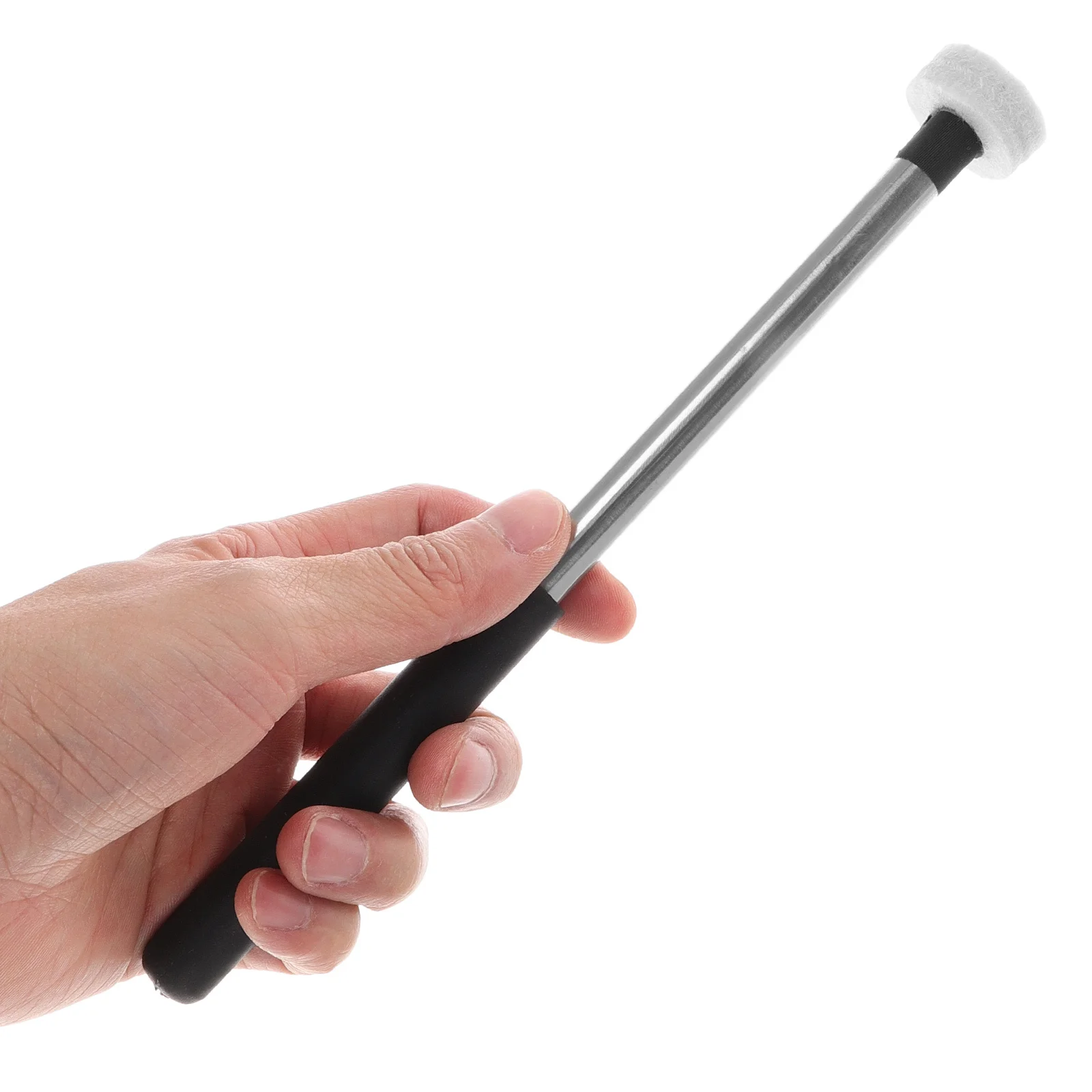 2 قطعة مطارق طبلة اللباد الأسود ل مجموعة عصا طبلة اللسان ملحقات أداة قرع وعاء الصوت المضربين رأس مطاطي