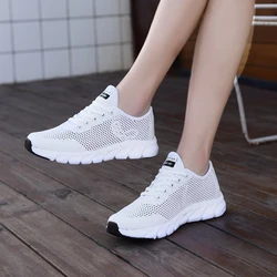 Women's Shoes Summer Flat Bottom White Casual Shoes Women's 2024 New Korean Version Running  Mesh Breathable Sports Shoes