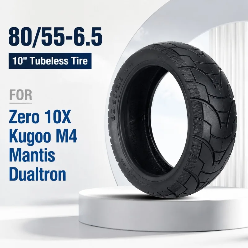 80/55-6.5 Schlauchloser Reifen 10 Zoll Vakuumreifen 10x3.0 255x80mm Straßen-Gummireifen für Zero 10X Kugoo M4 Mantis Dualtron