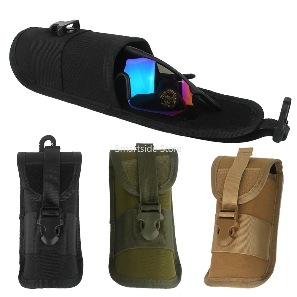 

Outdoor Myopic Mirror Storage Cycling Waist Hanging Sunglasses Rigid Protective Tactical Glasses Case Carrying with Belt Clip