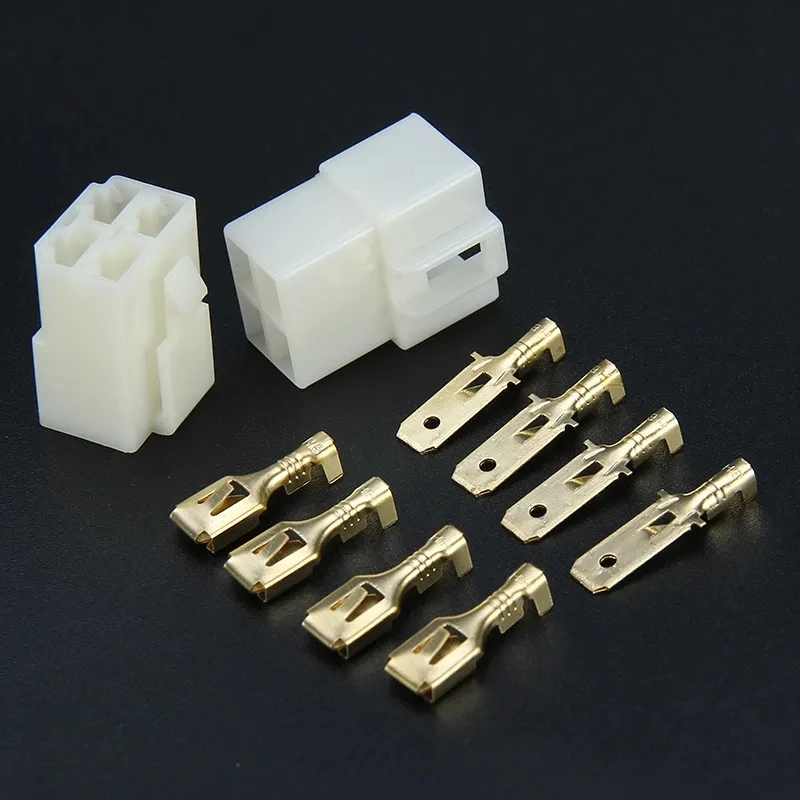 Fio do carro Connector Box Kit, plugue macho e fêmea atual alta, 6,3mm, 1P2P3P4P6P