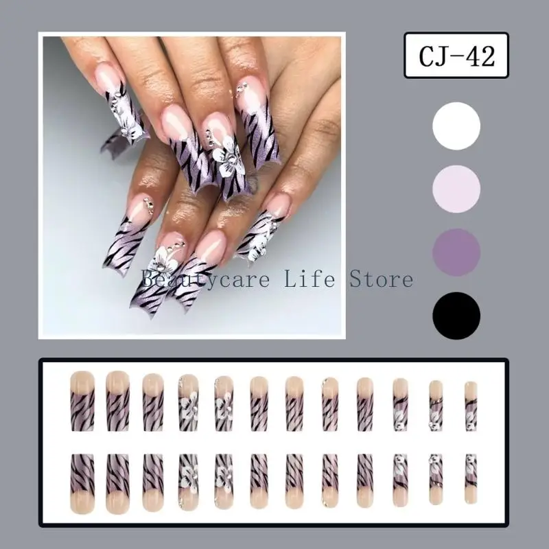 652C Coffin Press on Cats Eye Finino chiodo con luccichi disegni GUSE COPERCHI SULLA GLOSSA ACRILICA ACRILICA ALLOGI