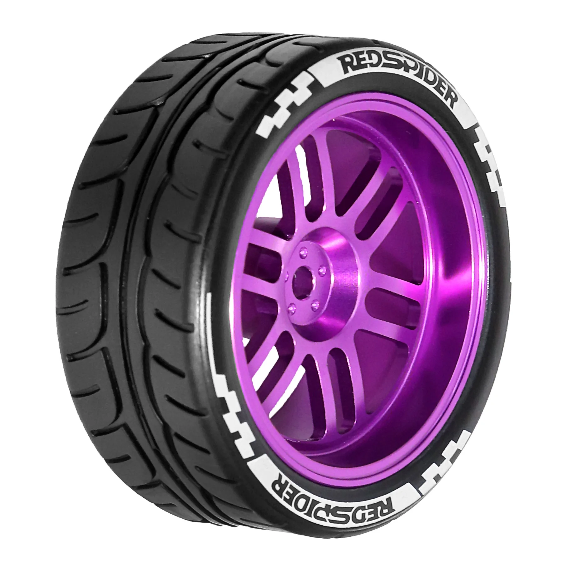 1/10 RCレーシングホイールタイヤメタルホイールリムハブ12mmヘックス（1:10 RC TT01 TT02 XV01 XV02 PTG-2 HSP HPI 京商オンロードカー タミヤ用）