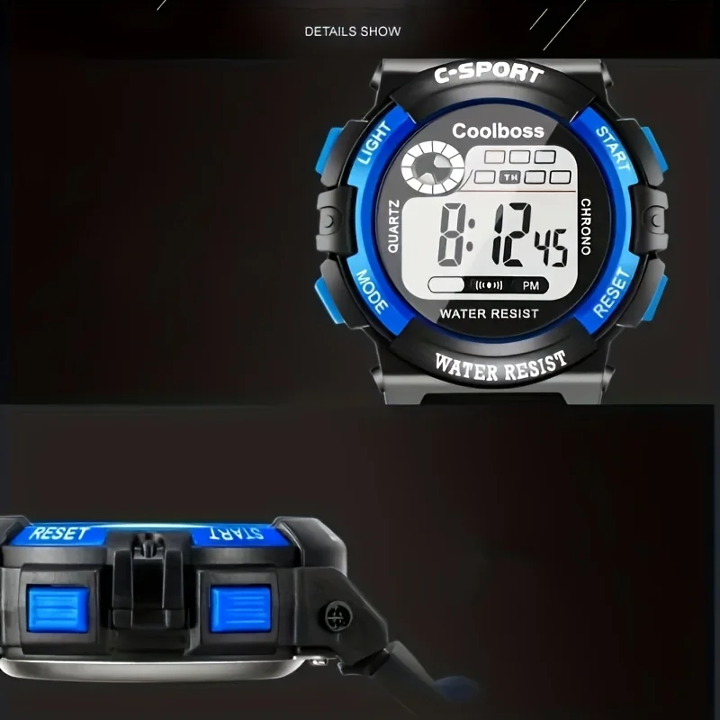 นาฬิกาปลุกปฏิทิน Jam Tangan elektronik กีฬาแฟชั่นอเนกประสงค์ Jam Tangan elektronik สีสันสดใสเรืองแสง