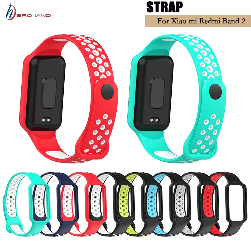 Heroland 42MM Smart Uhr Straps Für Xiaomi Redmi Band 2 Weichen Silikon Atmungsaktive Armband Ersatz Armband Für Redmi Band2