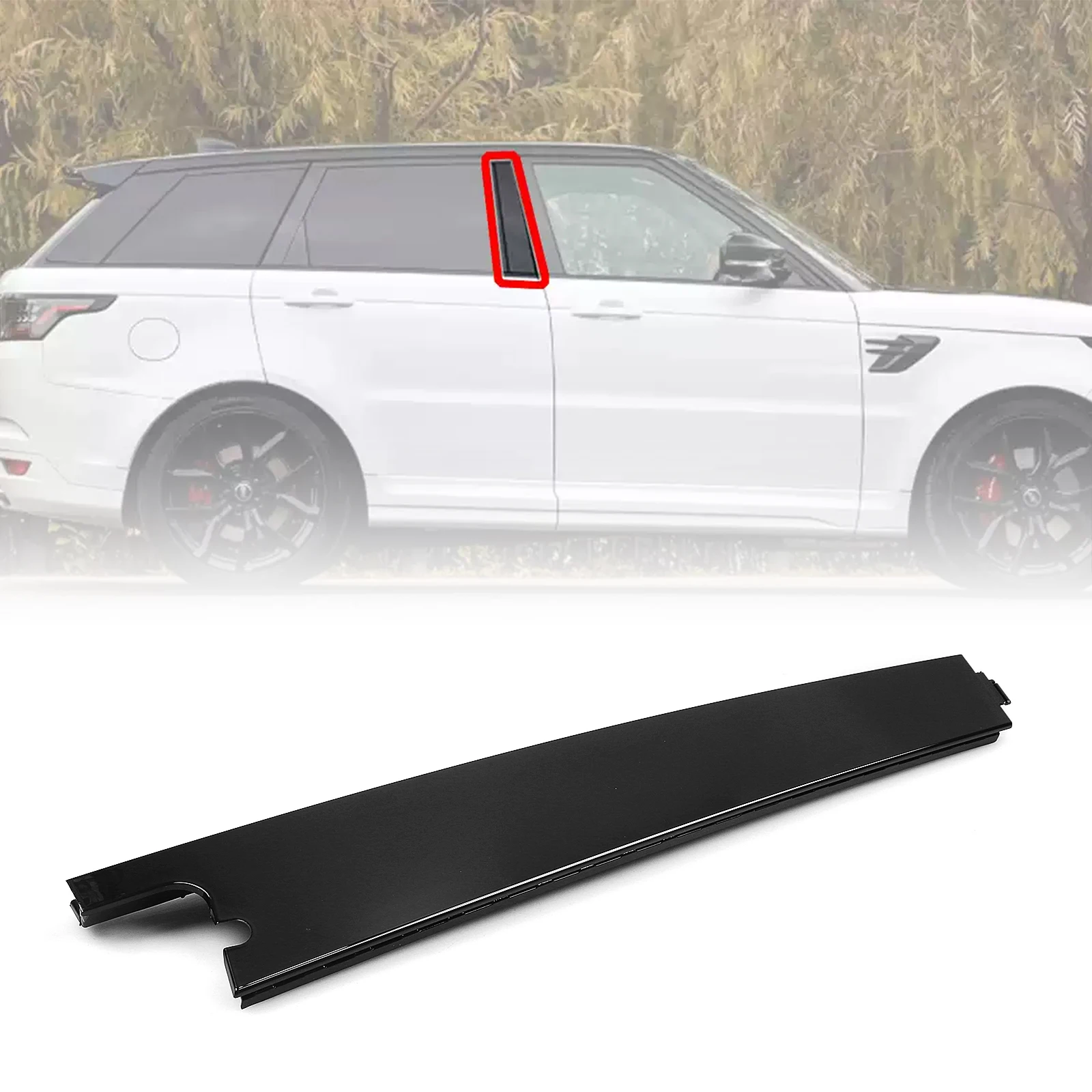 

For 2014-2022 Range Rover Sport Rear Window B Pillar Molding Panel Cover Trim Black Door Finisher Decorative Strip Protector Bar
