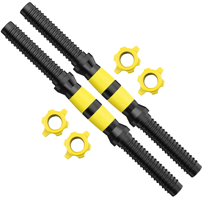 Barbell Connector Dumbbell Extension Bar Handle Screw Thread Dumbbell Bar With Spinlock Fixed Collars