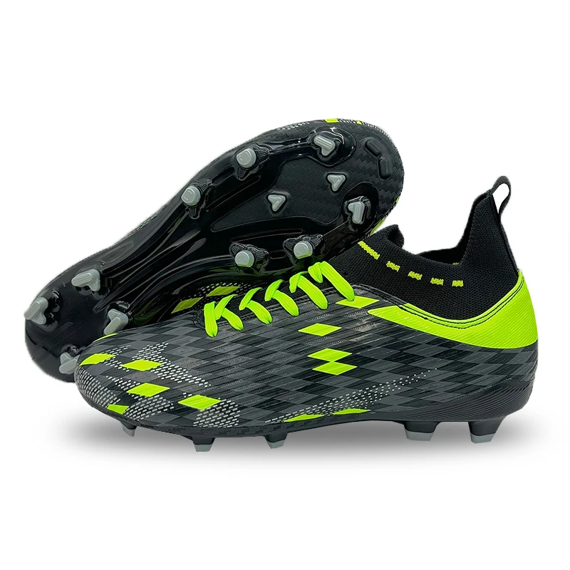 Adult Men's AG/FG Long Spike Football Shoes Outdoor Competition Comfort Breathable Shockproof Sneakers
