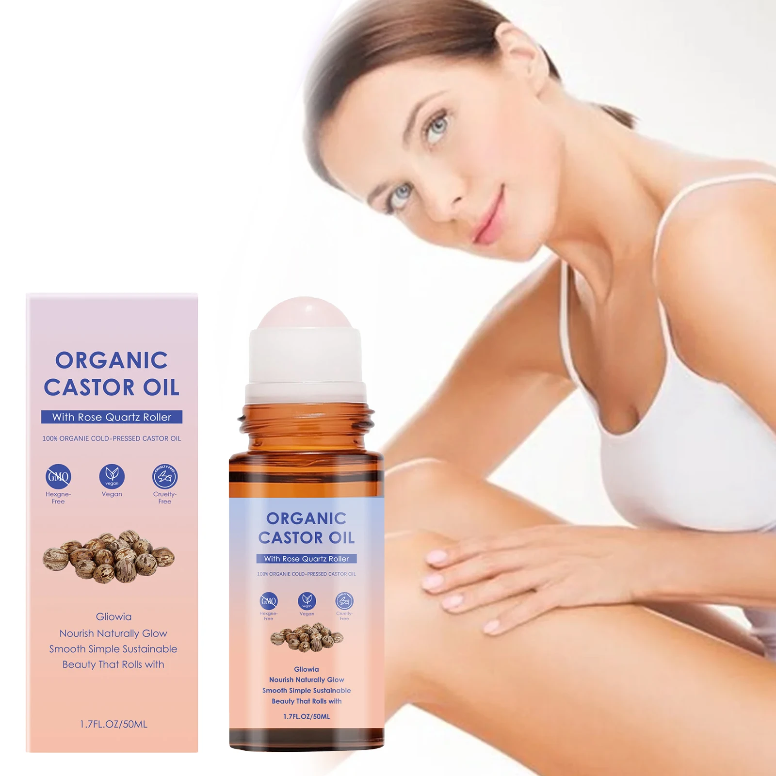Natural Organic Castor Oil Deep Hydration Skin Treatment Tightening Moisturizing Nourish Skin Barrier Repair Smooth Skin Care