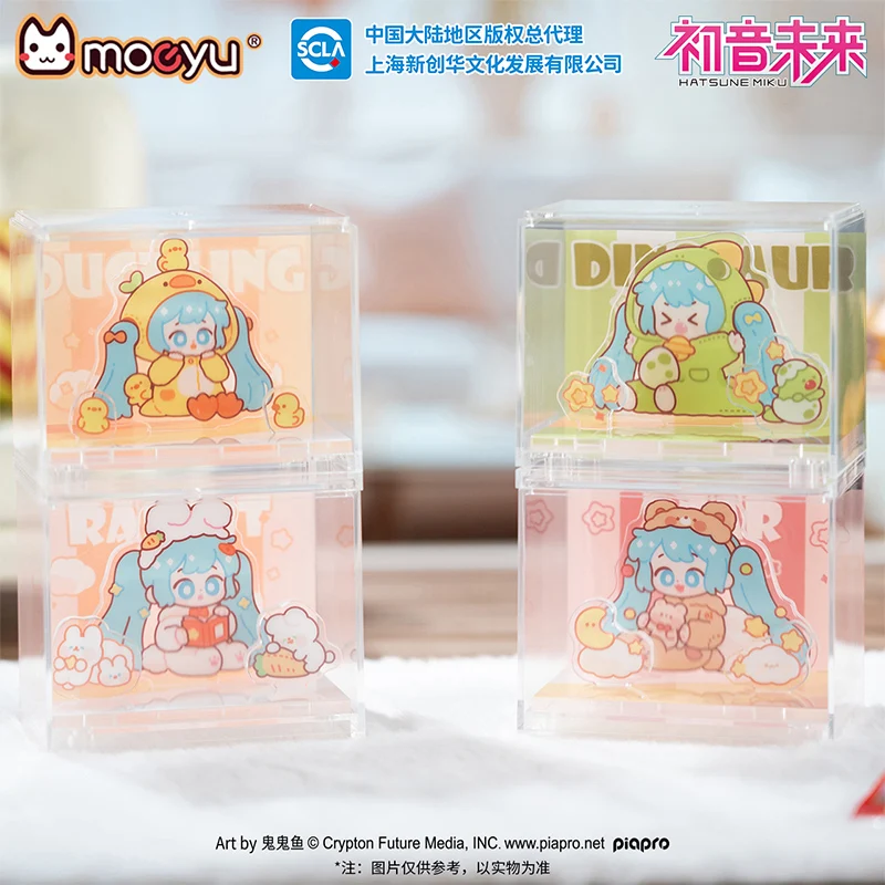 Original Moeyu Hatsune Miku Pajama Party Acrylic Fiure Stand Vocaloid Anime Ornament Cute Cartoon for Kids Toys Gifts