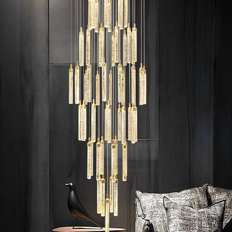 

Modern Home Decoration Crystal Chandelier, Stair Pendant Lamp, Living Room Pendant Lights, Interior Lighting
