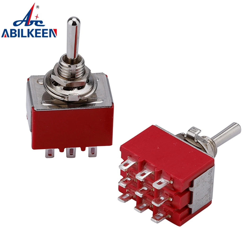 2 Piezas/Lote MTS-302 MTS-303 Interruptor de Palanca Mini de 6mm ON-ON/ON-OFF-ON 3PDT Interruptor de Palanca de 2/3 Posiciones con Terminal de 9 Pines