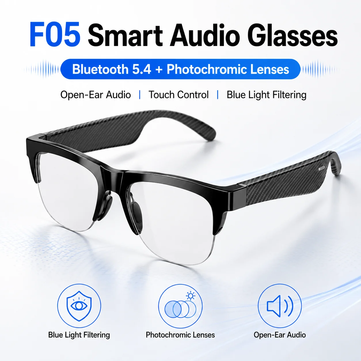 Oculos-de-Audio-inteligentes-bluetooth-54-Oculos-fotochromaticos-com-Audio-de-orelha-aberta-controle-por-toque-camera-controle-remoto-carregamento-usb-c
