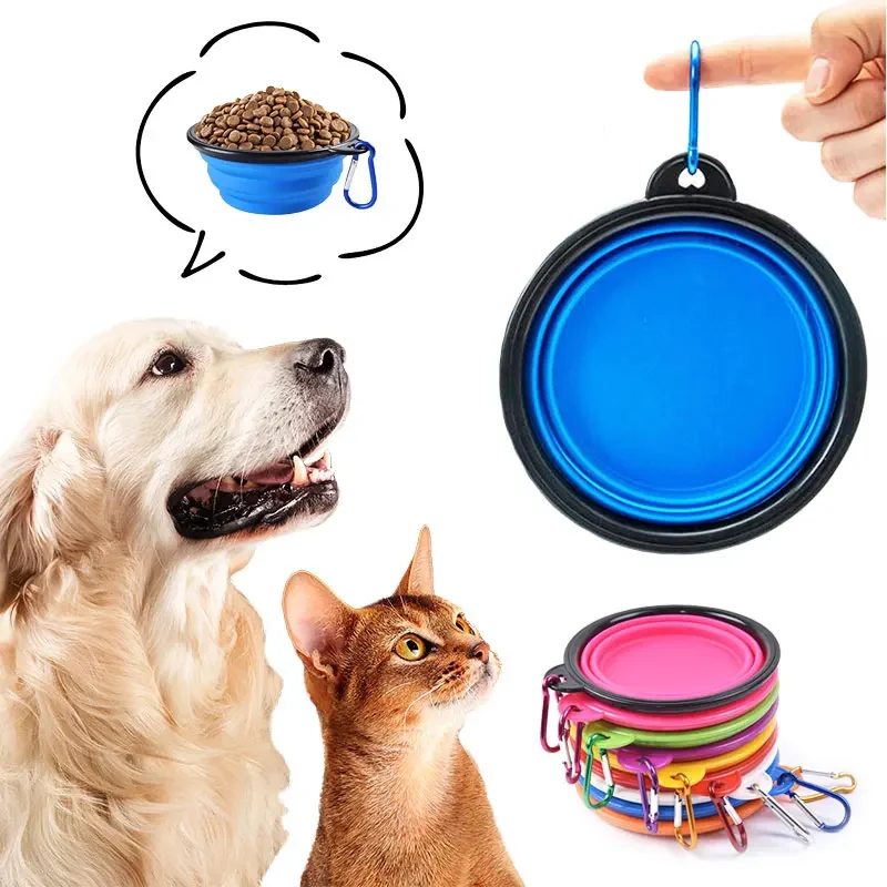 

Collapsible Pet Bowl Portable Silicone Food Water Feeder Puppy Dog Cat and Water Feeder Travel Accessories for Training Pets