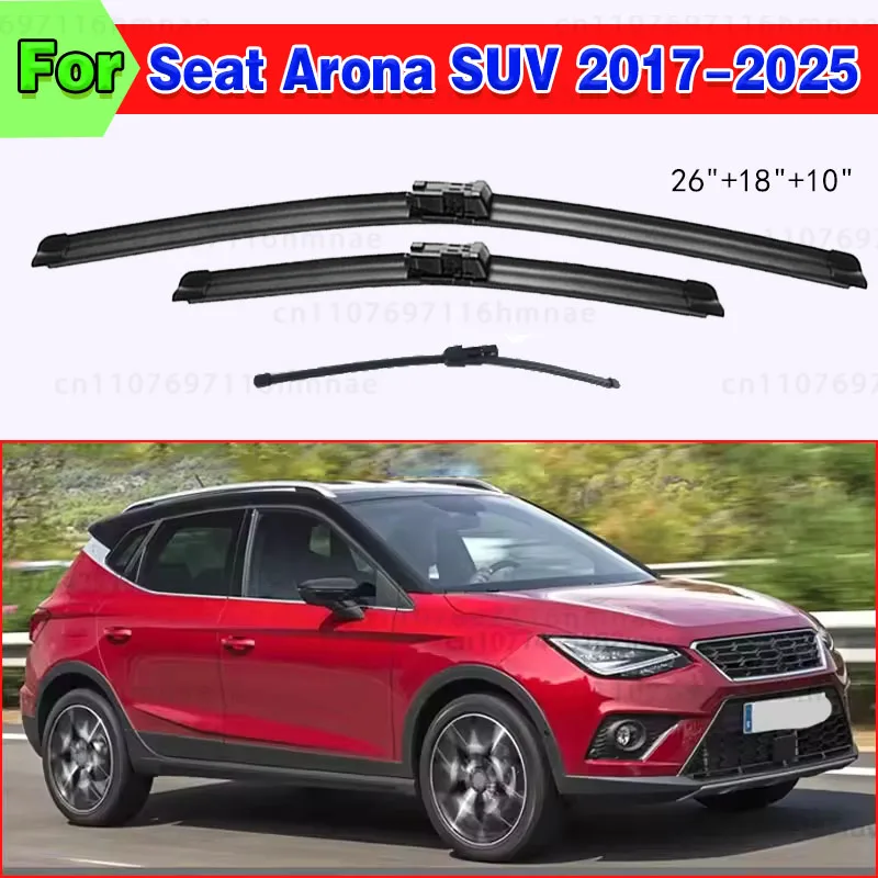 Wiper LHD Front & Rear Wiper Blades Set For Seat Arona 2017 - 2025 Windshield Windscreen Window Rain Brushes 26