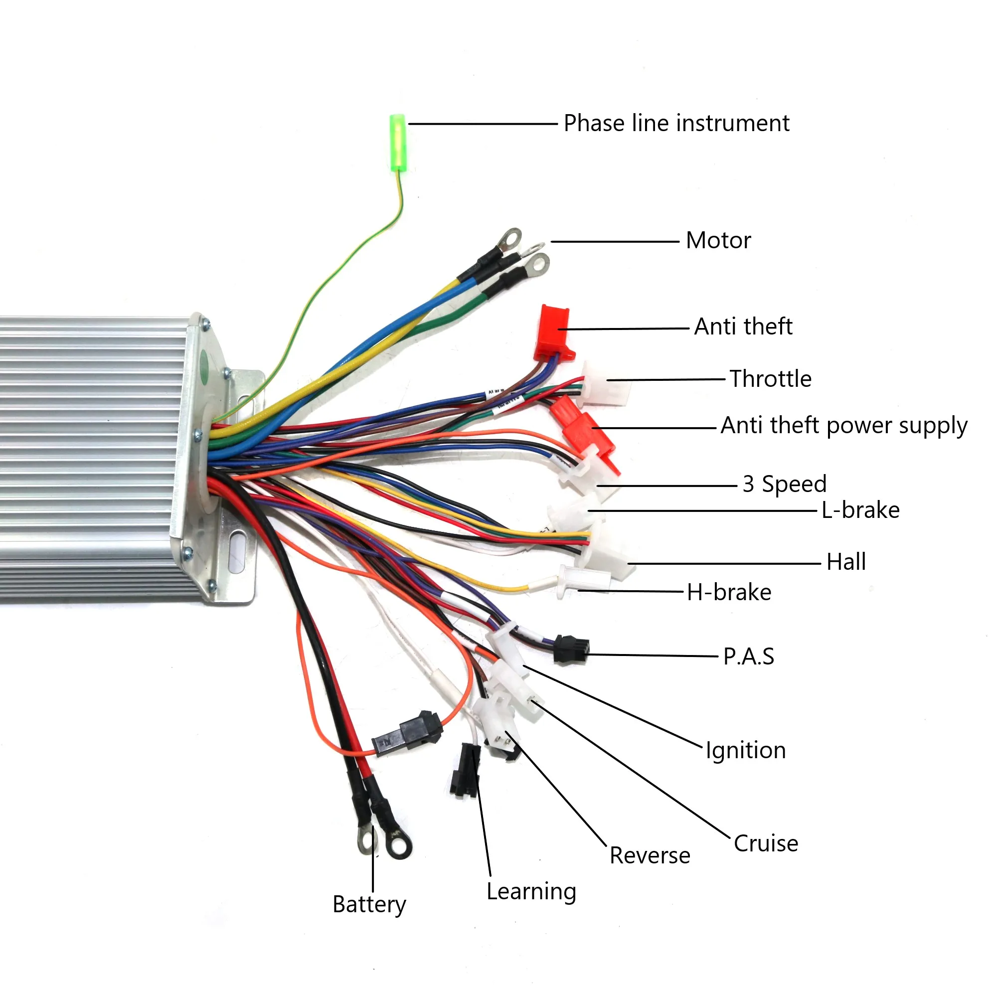 GREENTIME – capteur/sans capteur 48V-72V 2000W, contrôleur de moteur 60Amax BLDC, contrôleur de vitesse sans balais pour vélo électrique