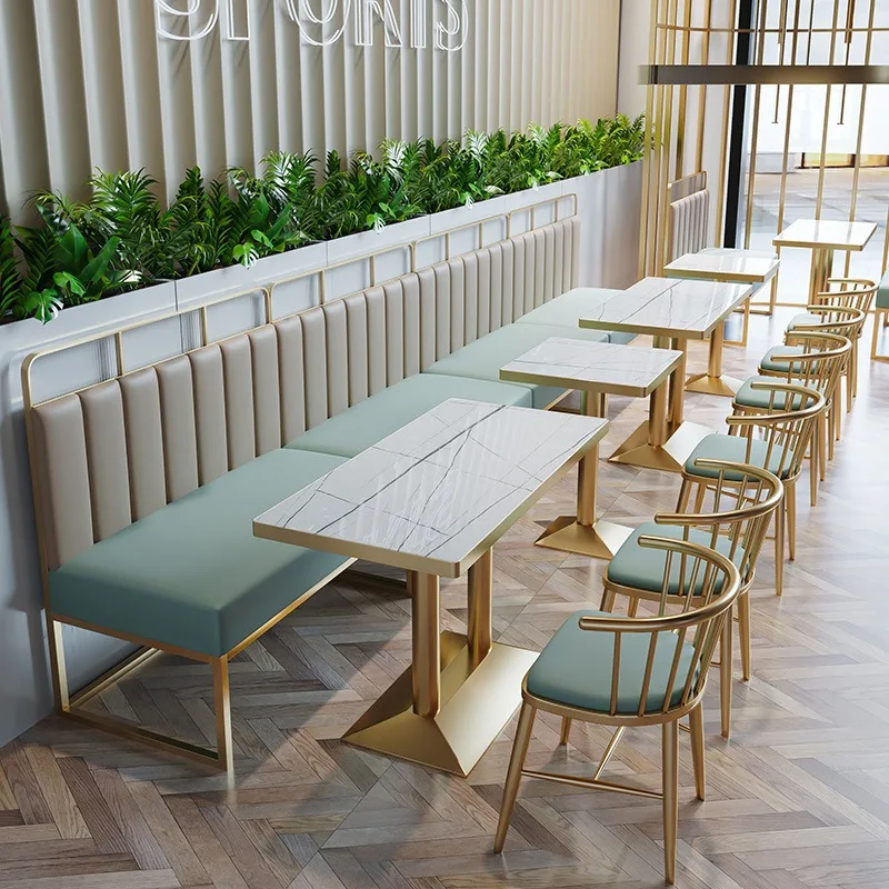 

Bar furniture Light luxury coffee shop wall booth sofa milk tea shop Western restaurant Restaurant dining tables and chairs