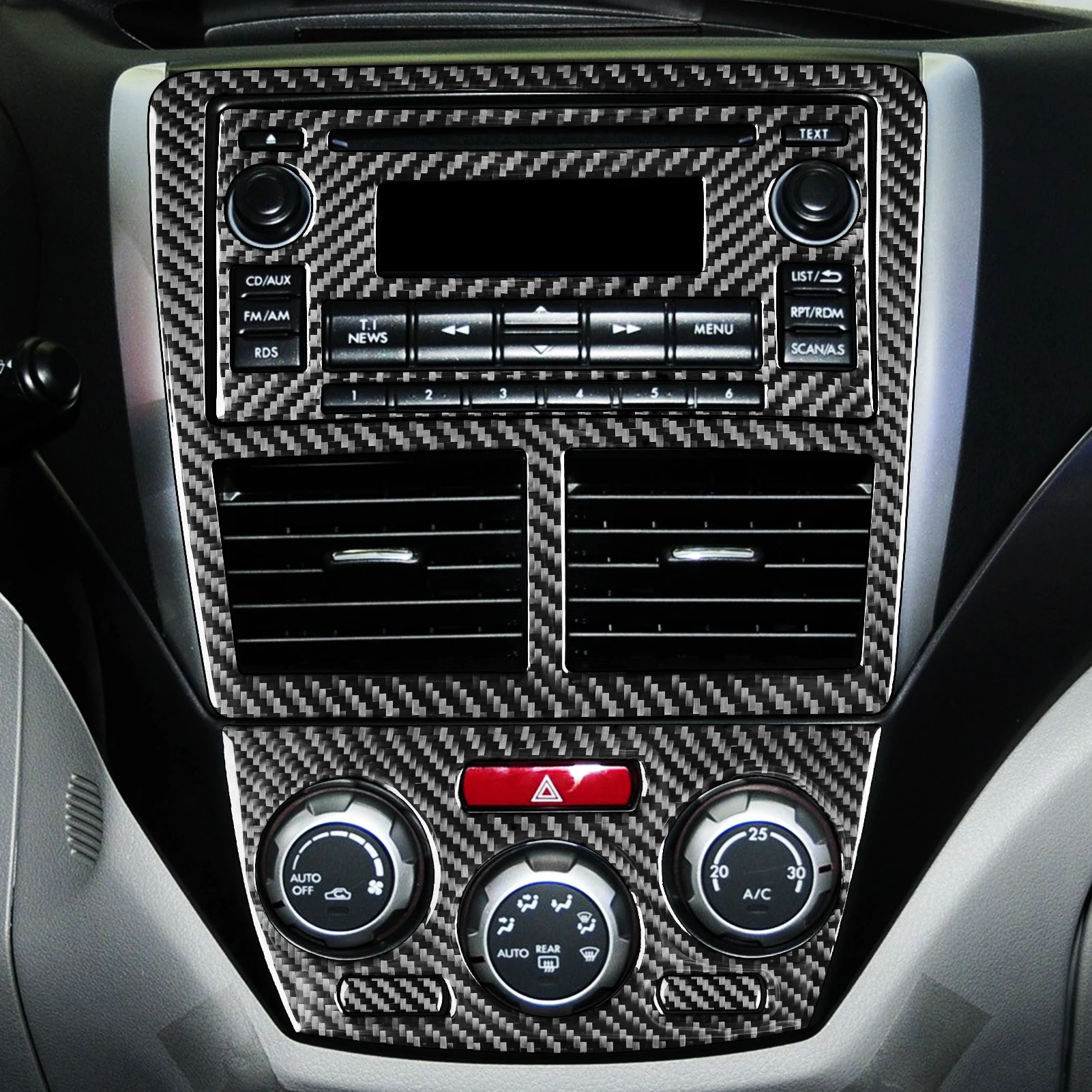 Real Carbon Fiber Steering Wheel Gear Shift Center Contral Panel Car Accessories Stickers For Subaru Impreza 2009 2010 2011