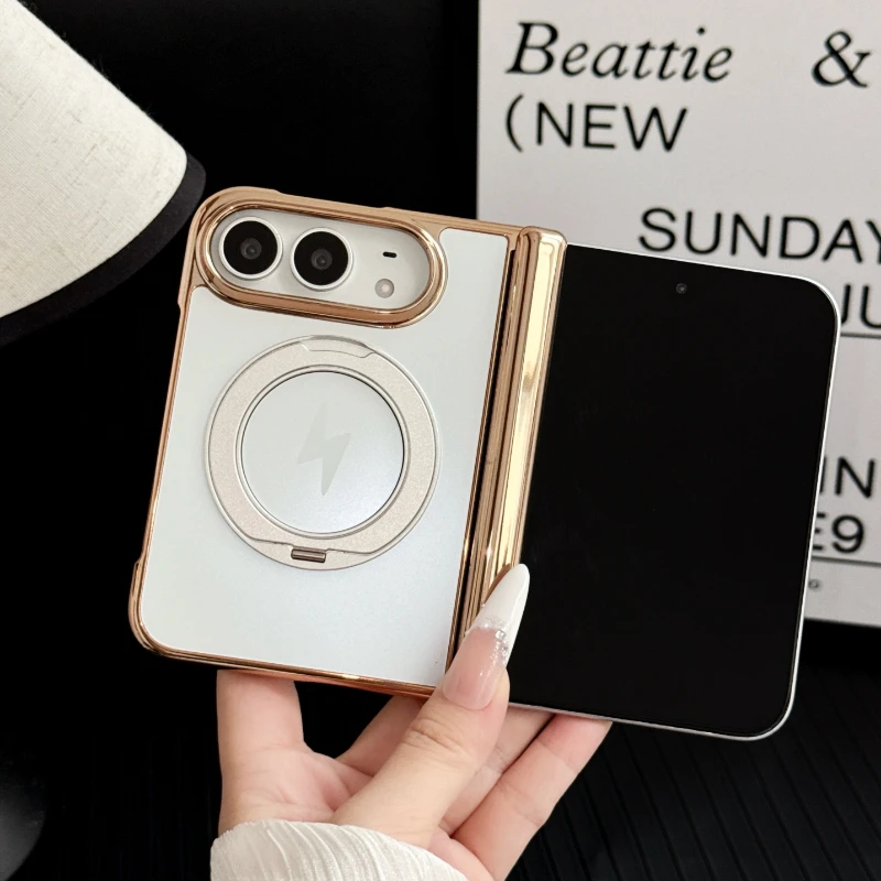 For iPhone Duo Case Advanced skin-friendly Electroplating Frosted Magnetic 360 Bracket Anti-fall Cover For iPhone Duo Funda