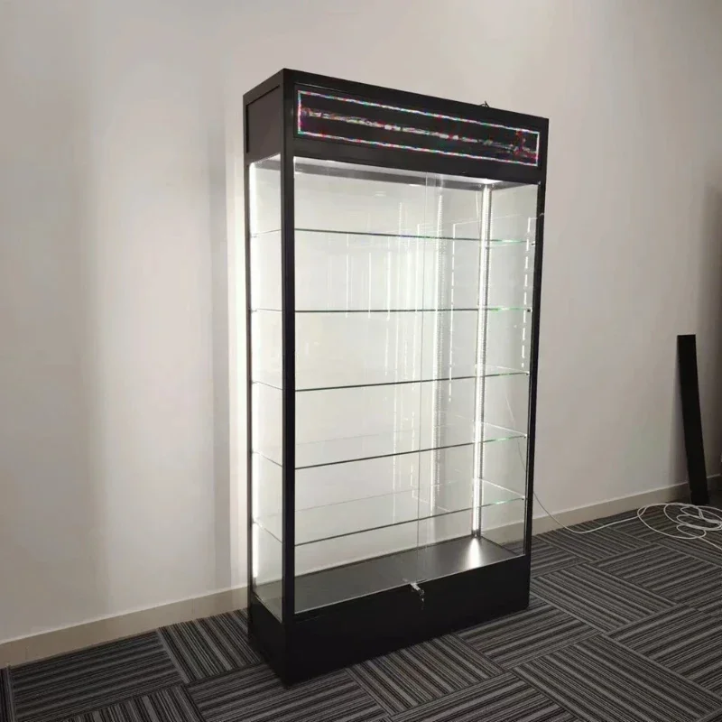 Factory Price Wall Display Showcase Full Vision Display Show Case Retail Store Showcase Glass Cabinet with Screen