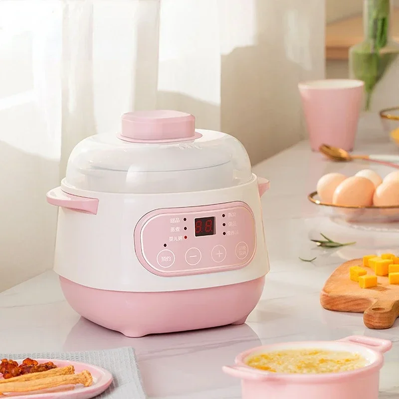 Electric Slow Cooker Food Steamer Ceramic Pot Multifunction BirdNest Soup Stew Pregnant Tonic Baby Supplement Heater Warmer