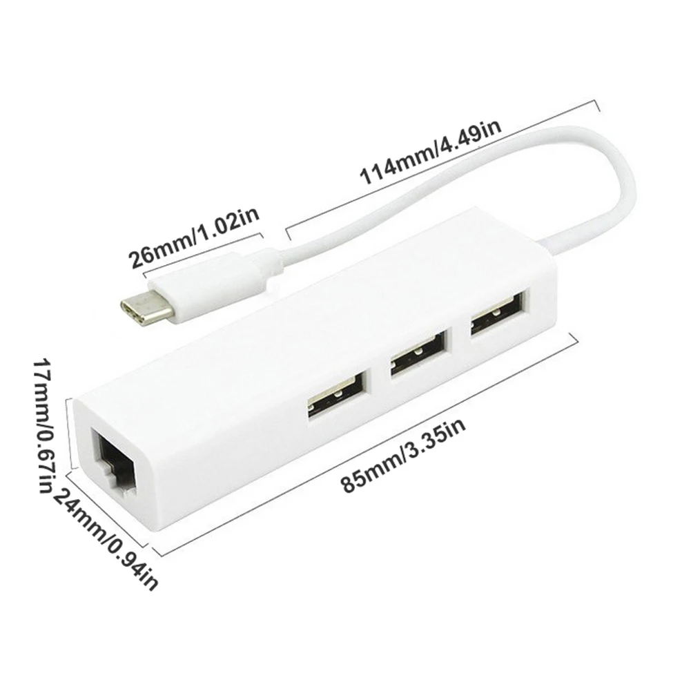 محول USB نوع C إيثرنت ، بطاقة شبكة 4 منافذ ، كابل الإنترنت ، سطح المكتب ، الكمبيوتر ، الكمبيوتر ، RJ45 ، 10GBit ، s Lan ، 4 في 1