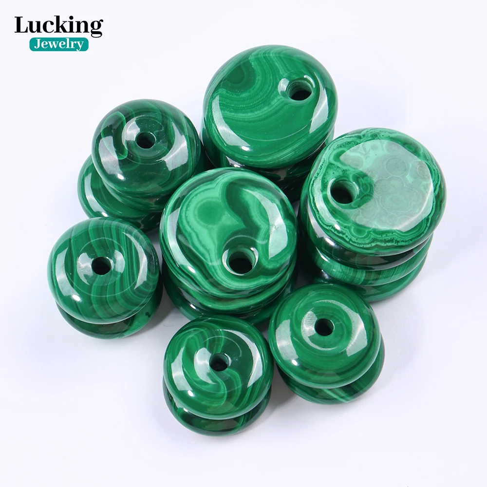 

Authentic Malachite Pendant Beads With Beautiful Pattern - Untreated Stone for Jewelry Making DIY Handmade Or Exquisite Gift