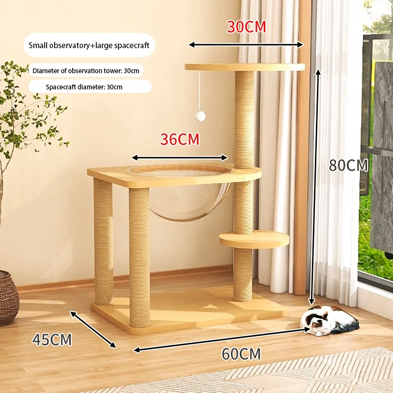 

OEM оптовая продажа, Деревянная башня, Когтеточка, сизальная веревка, прочная рамка для кошек, деревянное дерево для кошек