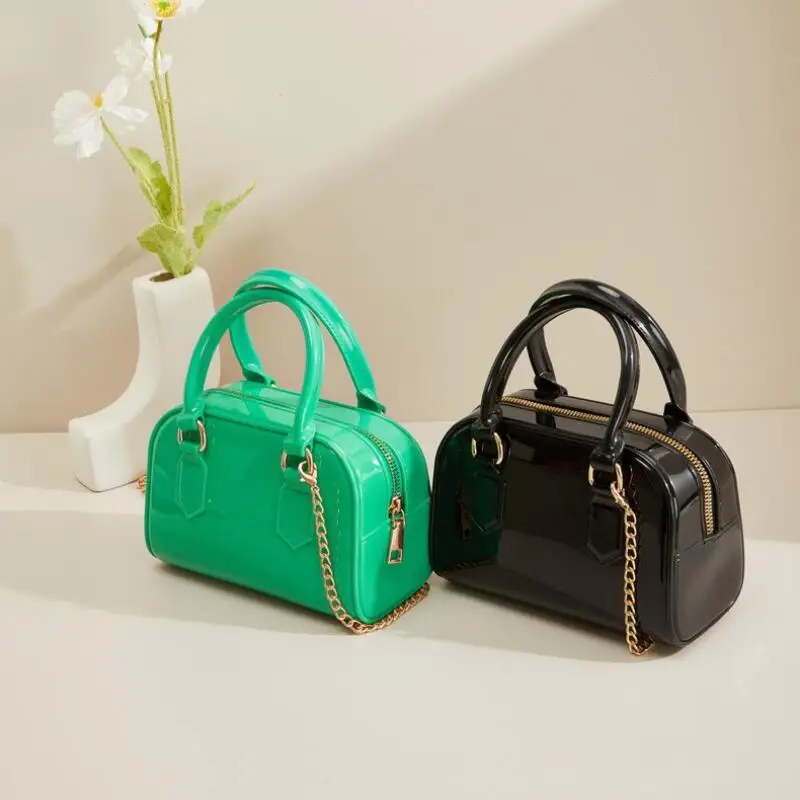 Fashion Jelly Bags Women New Shoulder Bags Solid Color Niche Chain Bags Small Square Bag Versatile Crossbody Bags Handheld Bags