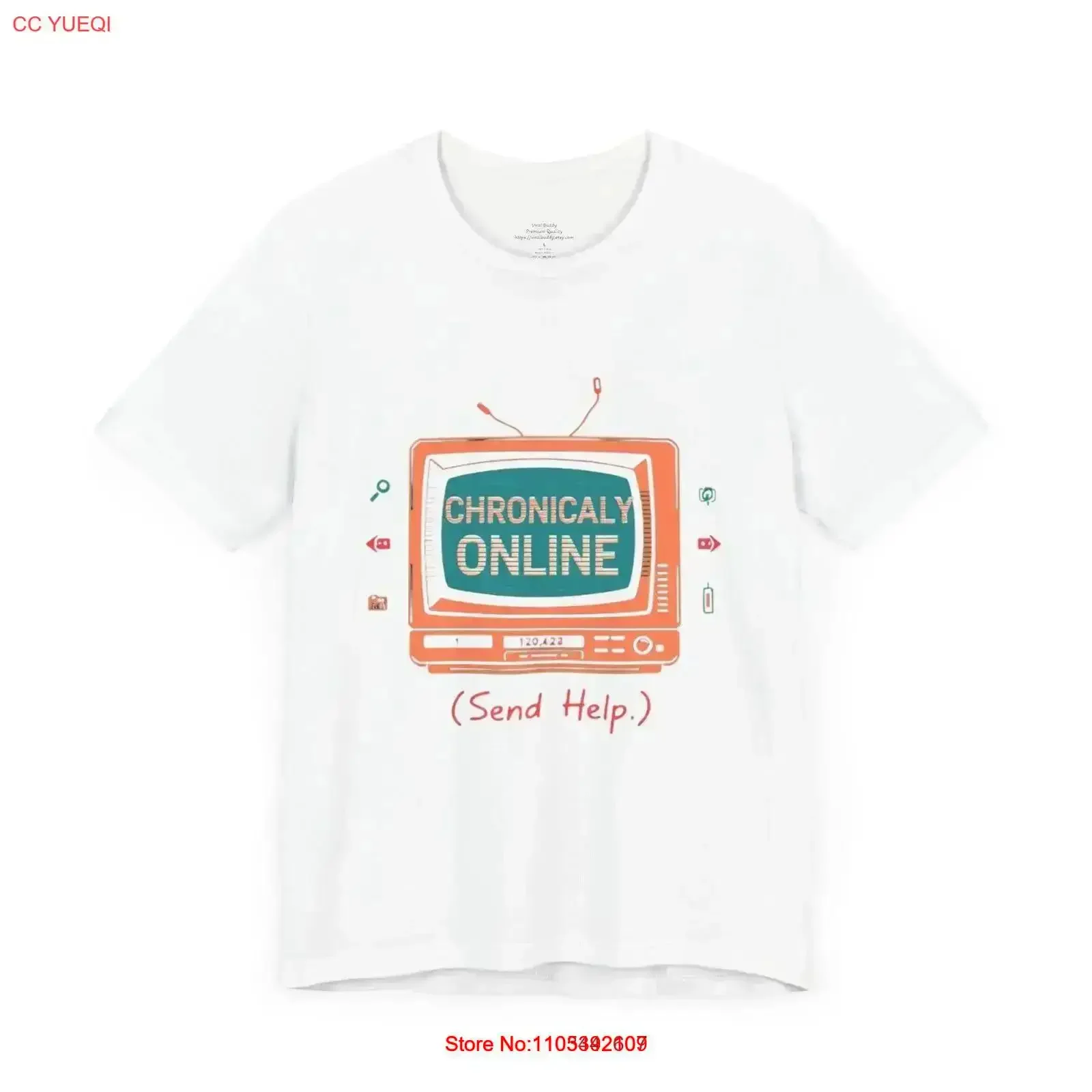 Camiseta Estilo Vintage 'Chronically Online Send Help' Perfecta para Gamers, Humor, Ropa Casual, Cumpleaños, Lavada, Transpirable