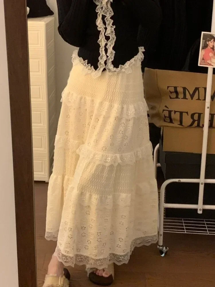 

Summer Skirt Women's Clothing 2026 Faldas Mujer De Moda Patchwork Lace A-line Jupa Sweet Korean Skirts Loose Fashion Saia 63d890