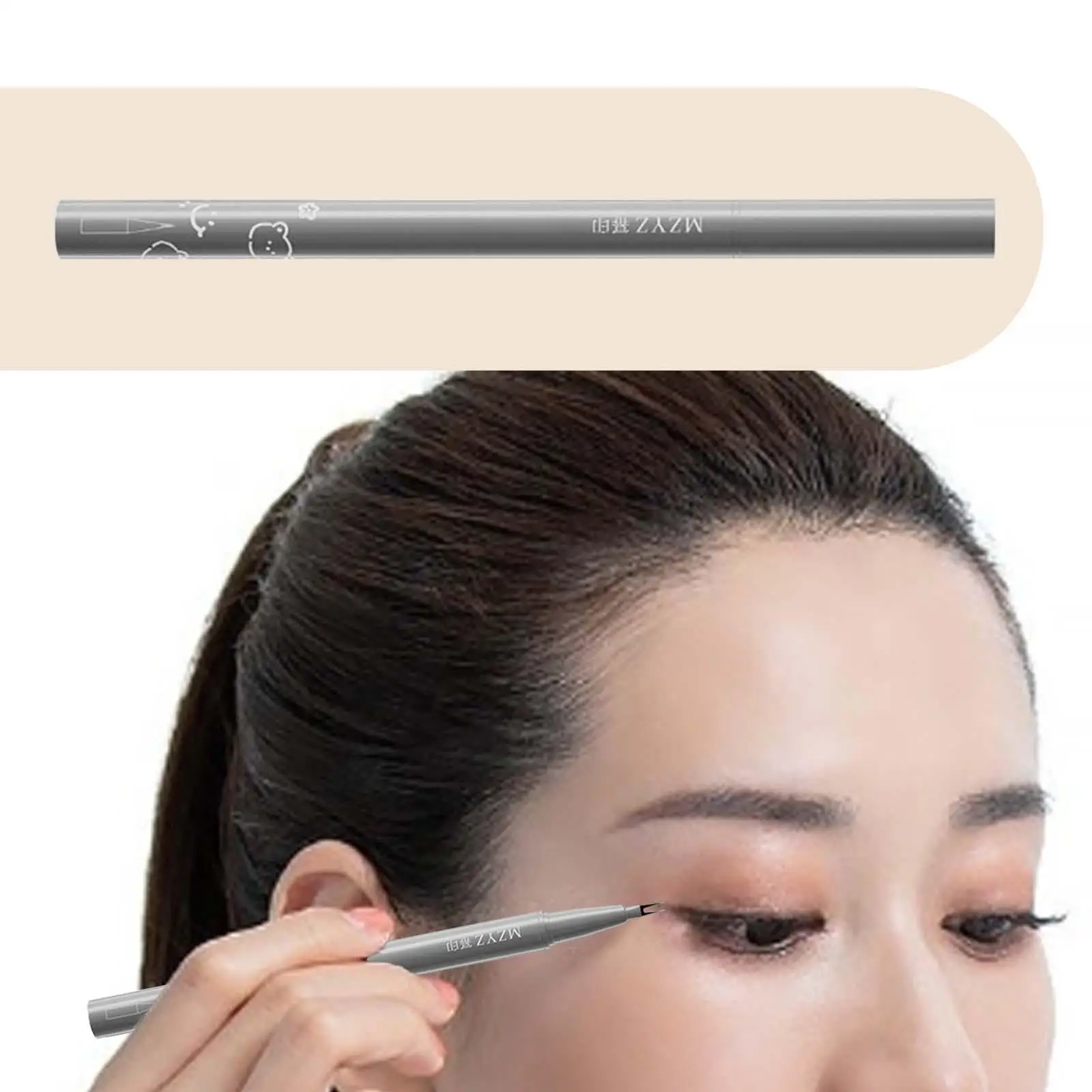 Eyeliner-Stift mit doppelter Spitze, wasserfest, flüssiger Augenstift, langlebiges Make-up für Mädchen auf Reisen