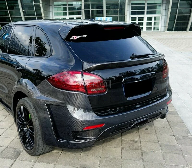 YKSRDNF Real Carbon Fiber Rear Wing Trunk Lip Roof Spoiler For Porsche Cayenne 958 2011 2012 2013 2014 YEAR