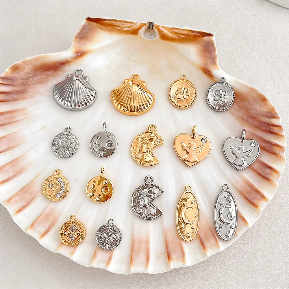 

Набор из 50 шт. подвесок для рукоделия «Кордиал Дизайн», форма ракушки, ручная работа, с позолотой, медные подвески, аксессуары для украшений # 196128