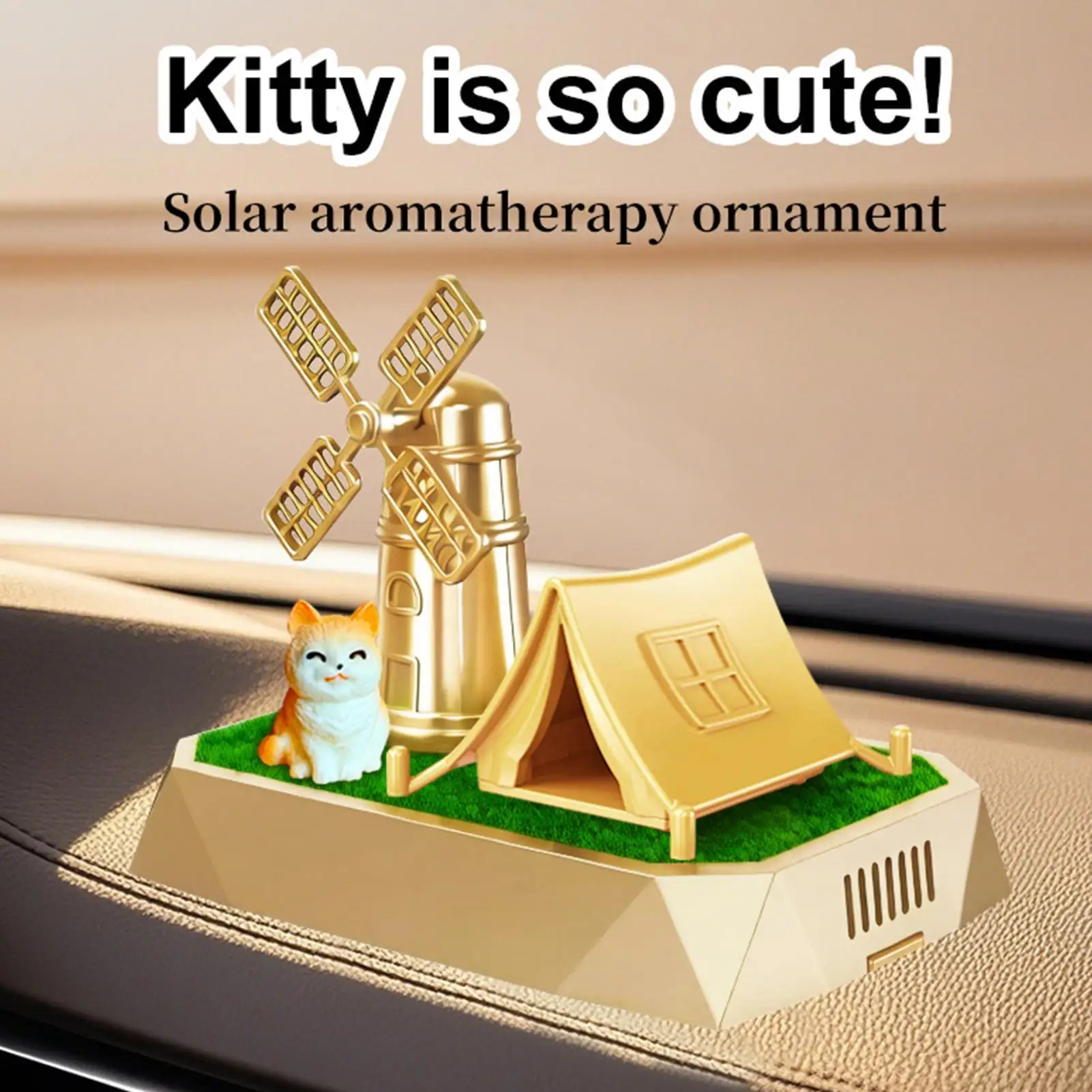 Car Fragrance Windmill Shaped Solar Rotating Fragrance Car Odor Eliminator For Vehicle Truck SUV RV Interior Dashboard Commute
