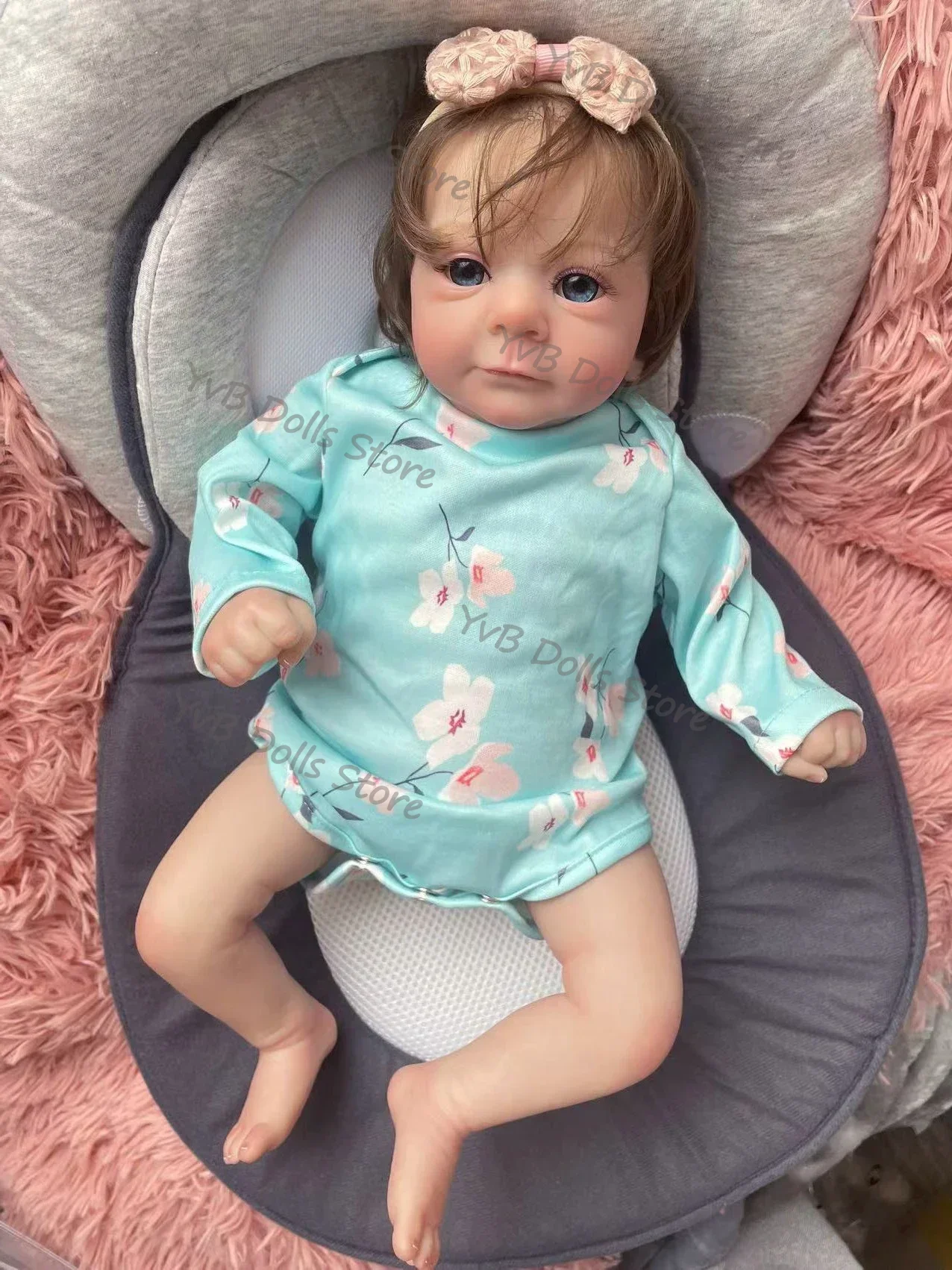 18'' Felicia al geschilderd afgewerkte herboren babypop hetzelfde als afbeelding levensecht zacht aanvoelend handwortelhaar zichtbare aderen