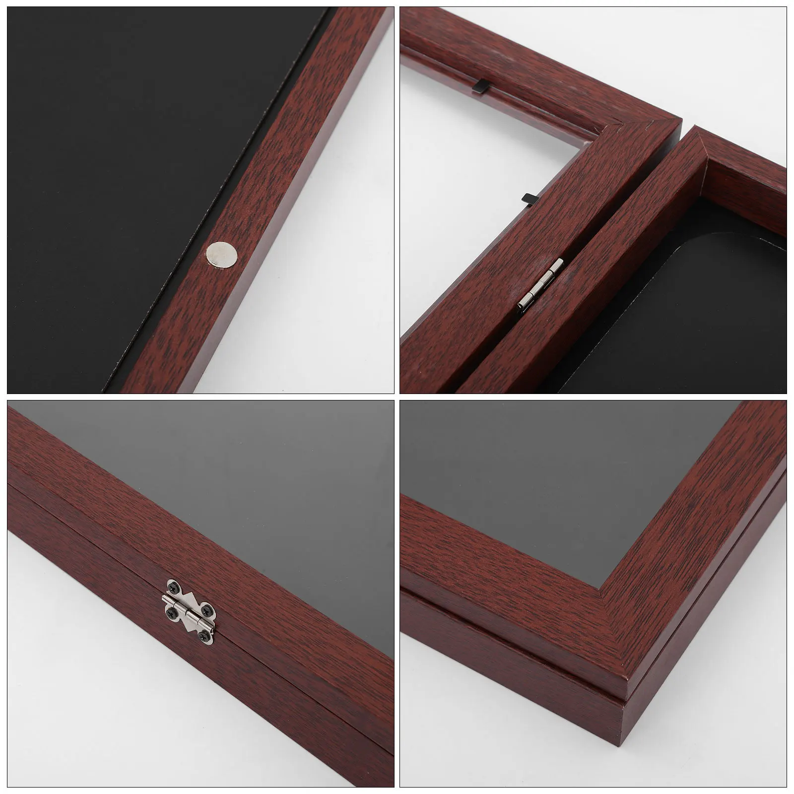 صندوق ظل خشبي للقمصان، فتحة أمامية مستطيلة، إطار موحد لكرة القدم، سترة عرض تذكارات رياضية #4