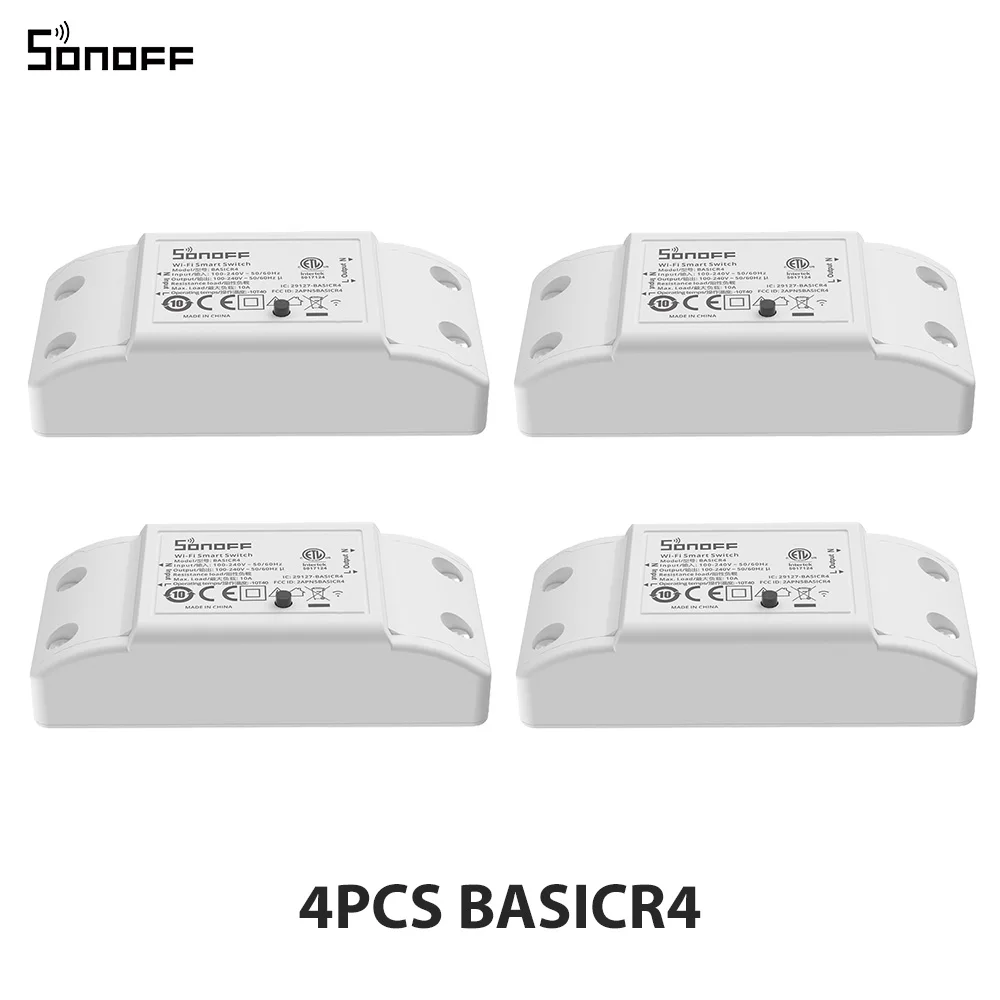 1-10PCS SONOFF BASICR4 WiFi Smart Switch ESP32 Magic Switch Mode Betrouwbare Veilige EWeLink Afstandsbediening met S-MATE2 Alexa Google
