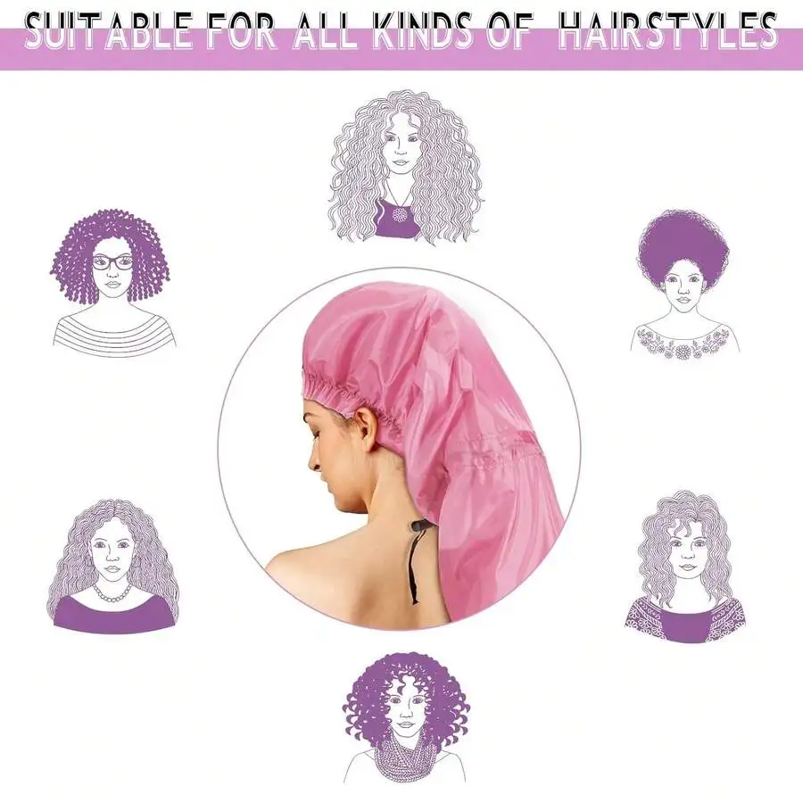 

Large Waterproof Shower Cap For Women Long Hair Braids Locs Dreadlocks Foldable Reusable Bath Cap