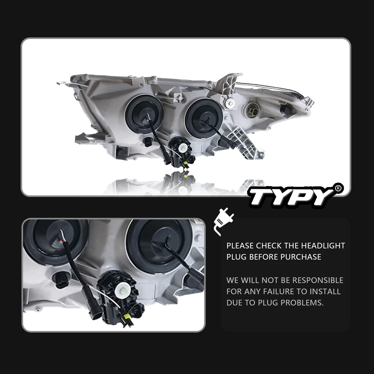 TYPY Car Headlights For Toyota Highlander 2012-2014 LED Car Lamps Daytime Running Lights Dynamic Turn Signals