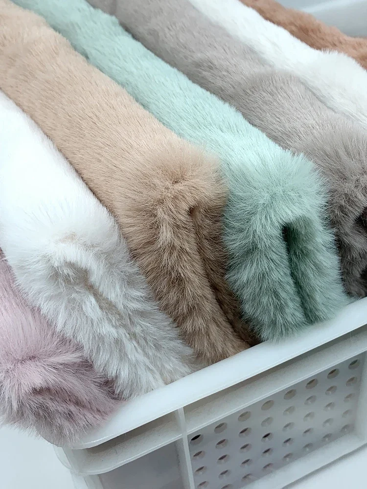 Thickening Fur Fabric By The Meter for Coats Clothes Blankets Sewing Imitation Rabbit Hair Textured Cloth Smooth and Comfortable