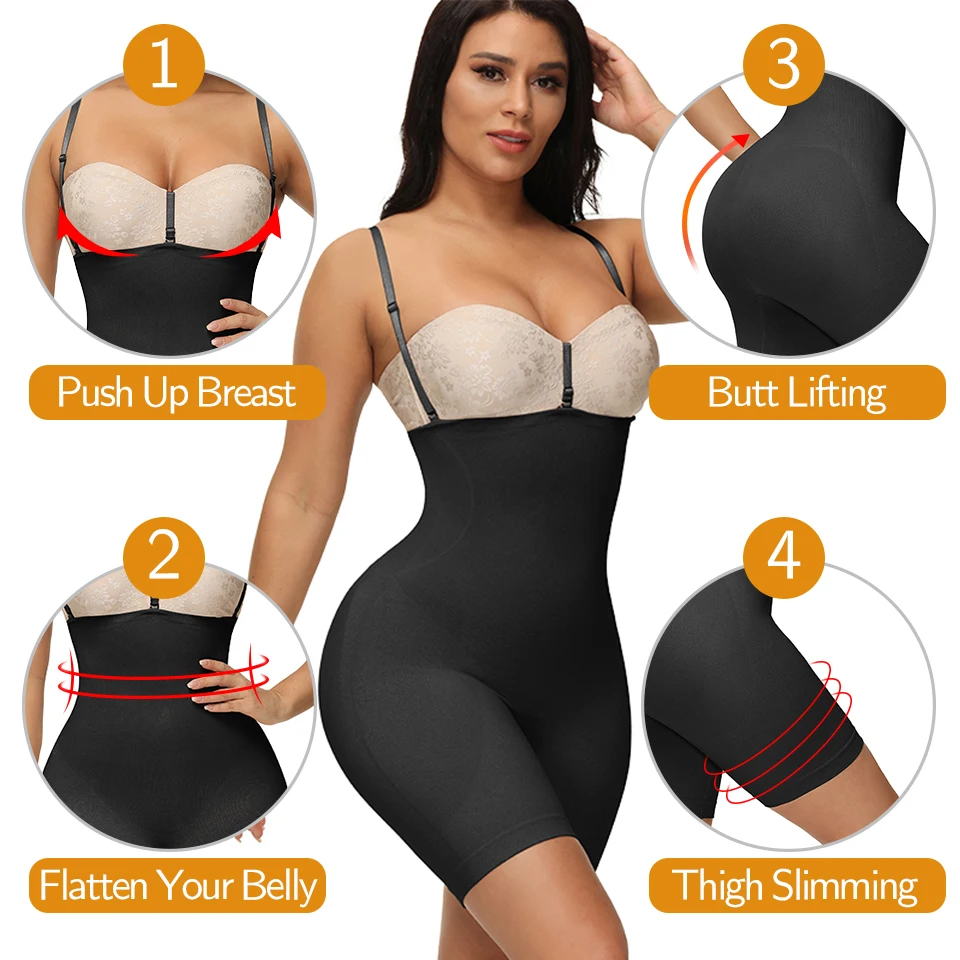 Shapewear Bodysuit for Women Tummy Control Full Body Shaper Thigh Slimmer Shorts Waist Trainer Slimming Underwear Belly Fajas